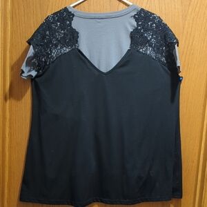 Chic Black Lace Women's Blouse